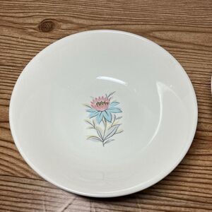 Berry/dessert Bowl Steubenville FAIRLANE‎ *TURQUOISE/PINK FLOWER 5 1/2 Set 2